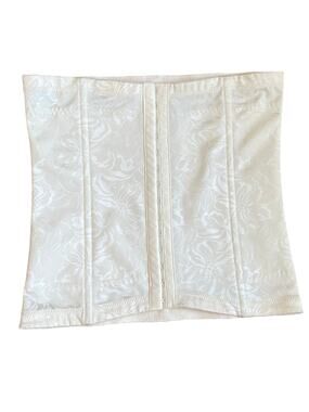 Maidenform Cream Floral Firm Control Shapewear, Corset, Waist Cincher, S